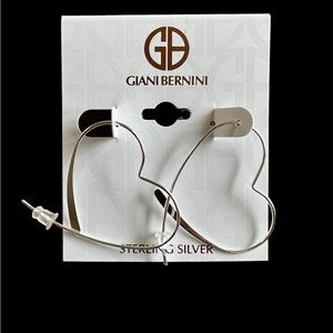 Giani Bernini Sterling Silver Heart Hoops